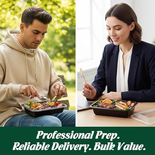 Glotoch Meal Prep Containers 32oz 800 Pack(1600 Piece) with Lids, Reusable 1-Compartment Food Storage Containers, Bento Lunch Boxes, Microwave/Freezer/Dishwasher Safe, BPA-Free Takeout Boxes