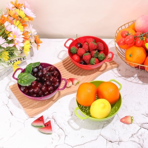 4 Pack Small Colander Bowls, Berry Fruit Washing Mini Strainer