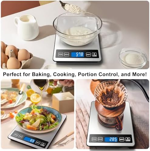 Fuzion Food Scale, 22lb/0.1oz Digital Kitchen Scale - 7 Units, Tare & PCS