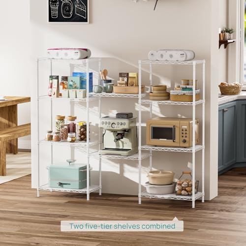 SINGAYE 5 Metal Shelves Wire Shelving Storage Shelf Adjustable Unit Pantry