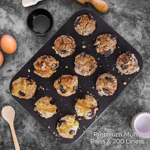 CARTMAN 2-Pack 12-Cup Muffin Pan Set, Carbon Steel Nonstick Cupcake Tin