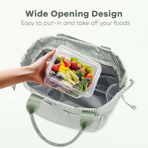 Yarnic Lunch Bag Women Insulated Lunch Box with Water Bottle Holder