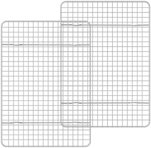 Briout 2PCS Cooling Racks for Cooking and Baking,8.5" x12" Wire Rack,Silver