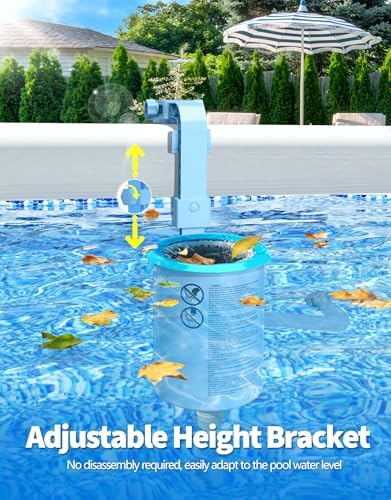 BluSwim Above Ground Pool Surface Skimmer with 3 Filter Socks