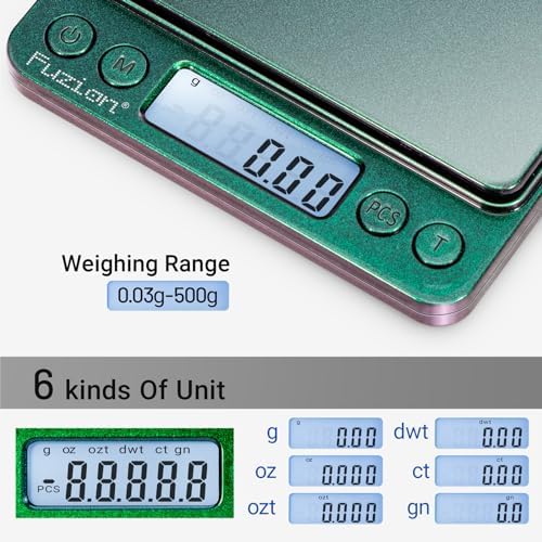 Fuzion Digital Scale .01 Gram Accuracy, 500g Small Kitchen Food Scales