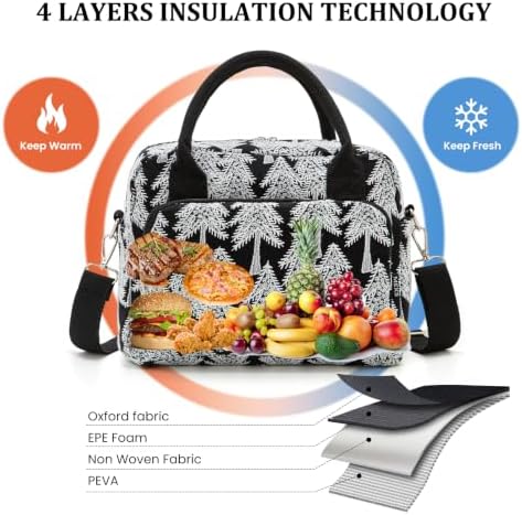 MEXS Insulated Lunch Bag for Women Men Large Reusable Lunch Box Adult Leakproof Portable Cooler Tote Bags for Work Picnic