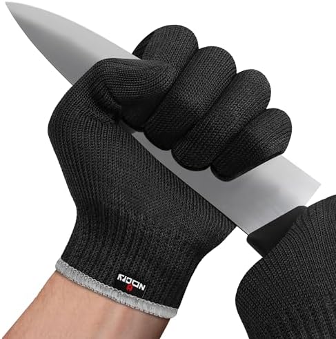 NoCry Premium Cut Resistant Gloves Food Grade — Level 5 Protection; Ambidextrous; Machine Washable; Superior Comfort and Dexterity; Lightweight — Perfect Cutting Gloves or Mandolin Glove