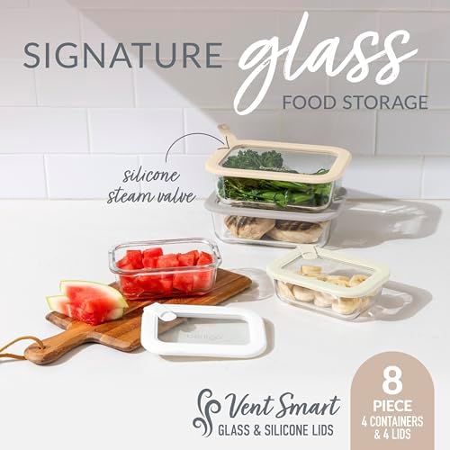 Bentgo Signature Glass Food Storage Containers with Lids, 8 Piece Set