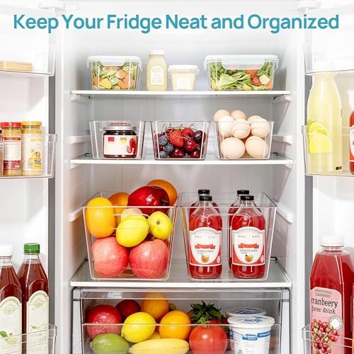 Vtopmart 8 Pack Clear Storage Bins Set for Pantry Organizer