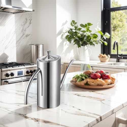 KSENDALO Premium SUS304 Stainless Steel Olive Oil Bottle Dispenser (500ML/17oz)