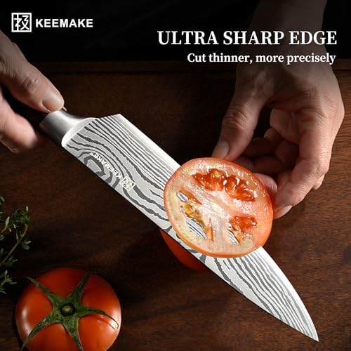 KEEMAKE 5 Pieces Kitchen Knife Set, Professional Ultra Sharp Chef Knife Set