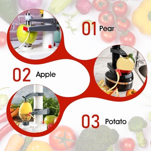 15 PCS Stainless Steel Replacement Blades, Electric Potato Cutter Accessory for Electric Rotating Potato Peeler Automatic Fruit Peeler Electrics Peeling Tool (Red)