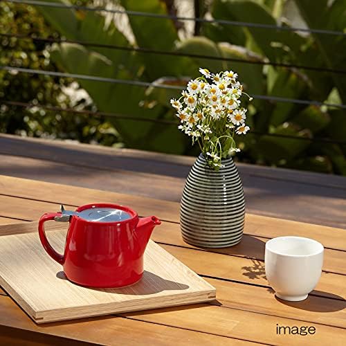FORLIFE Stump Teapot with SLS Lid and Infuser, 18-Ounce, Red
