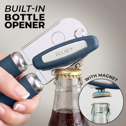 Zulay Kitchen Stainless Steel Swing Open Manual Can Opener Comfortable Grip