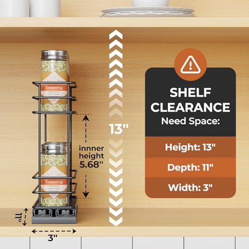 Mystozer Pull Out Spice Rack Organizer for Cabinet, Slide Out Spice Racks