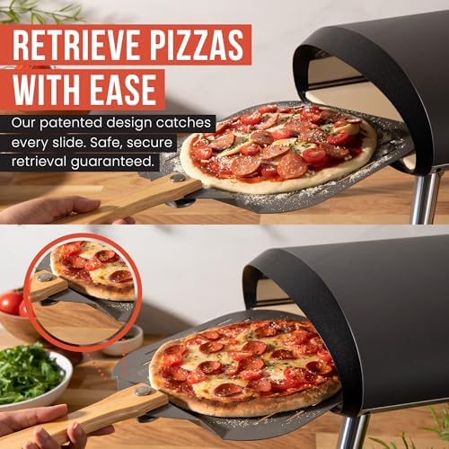 Chef Pomodoro Aluminum Perforated Pizza Peel 16 Inch with Foldable Handle