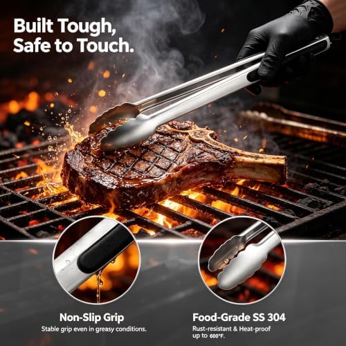 Grill Tongs, 17 Inch Extra Long BBQ tongs - Heavy Duty Kitchen Tong