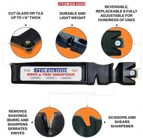 SELECTOOL Three Amigos 3 - Pack Knife & Tool Sharpeners with Training Knife | Keep One in the Kitchen, Workshop & Outdoors | Sharpens Knives, Scissors, Axes & More | Made in USA