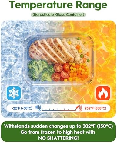 Canfanni 40 Piece Glass Food Storage Containers with Airtight Lids