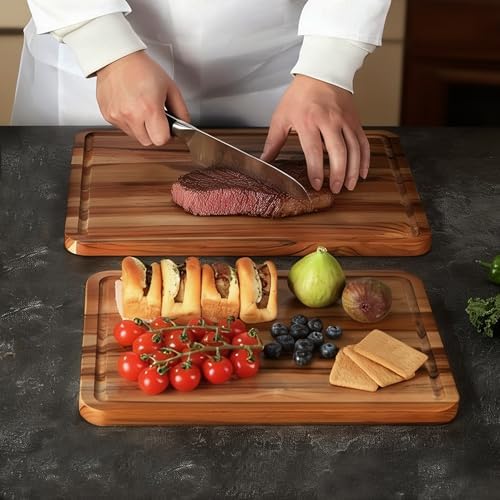 2 Pack Teak Cutting Board Wood Wooden Cutting Boards For Kitchen