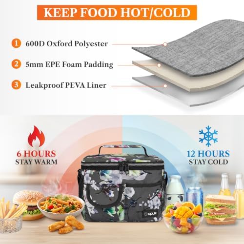 opux Insulated Lunch Box Adult, 14 Can Leakproof Cooler Bag Kid