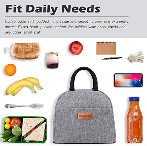BALORAY Lunch Bag for Women Men Adult Lunch Box (Grey), M