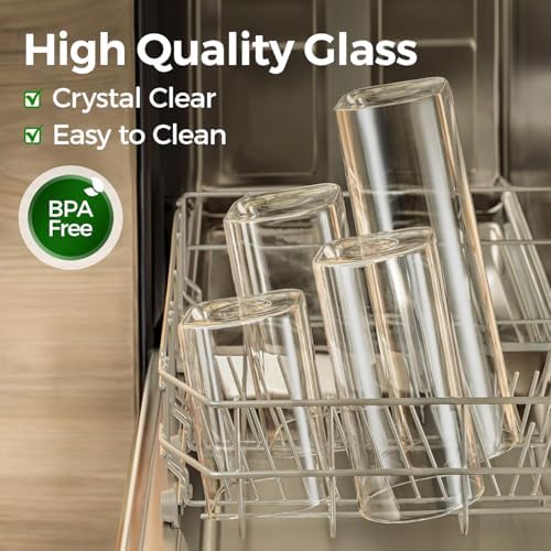 Glass Pantry Storage Containers with Lids 0.6/1.2/1.9 Qt 6 Pack