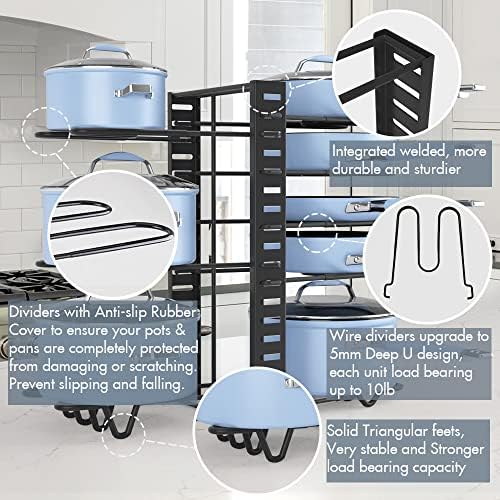 Felibeaco Adjustable Pots and Pans Organizer Under Cabinet, 3 DIY Assembly