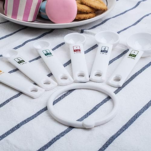 Fox Run 6-Piece Plastic Measuring Spoon Set White, 1.6 x 9 x 3 inches