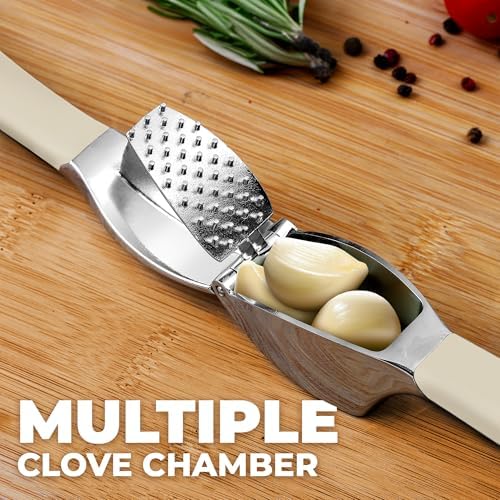 Zulay Kitchen Metal Comfort Grip Garlic Press