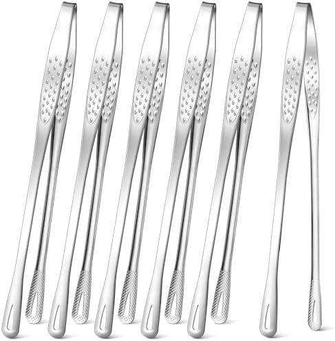 meekoo 6 Pcs Stainless Steel Korean BBQ Grill Tongs