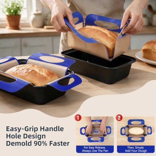 Loaf Pan with Liners Set: Nonstick 9 x 5 Inch Bread Pan for Homemade Baking