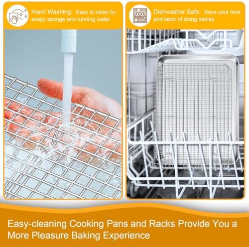P&P CHEF 19.6 Inch Cookie Baking Sheet Pan with Wire Rack,2 Pcs