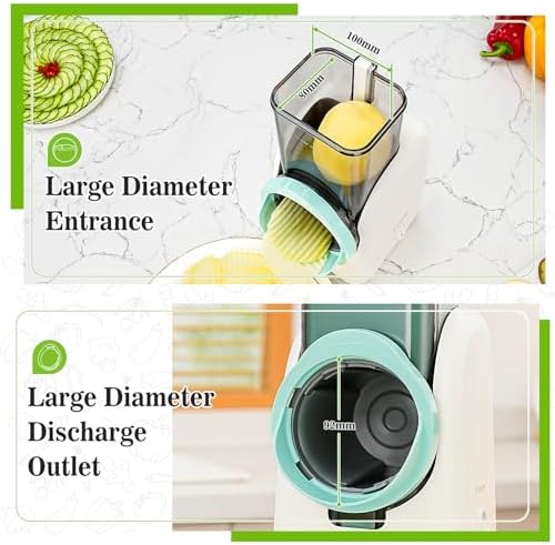 Electric Rotary Automatic Cheese Grater Slicer 6 Stainless Steel Blades