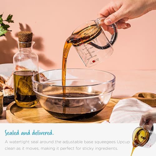 Dreamfarm Upcup All-in-1 Adjustable Measuring Cup, Metric & Imperial Measurements up to 1 Cup - Black/Clear