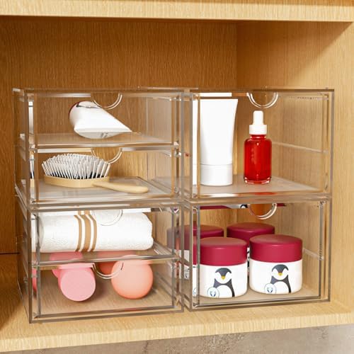 caktraie Acrylic 6-Drawer Office & Makeup Storage Organizer,Desk