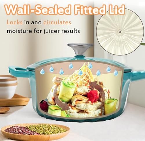 Enameled Cast Iron Sauce Pan with Lid, 2 Quart Saucepan with Lid