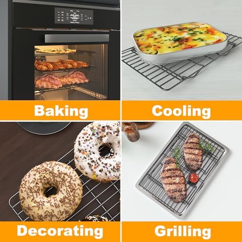 3 Tier Stackable Cooling Rack for Batch Cooling, 15.8"x 10"-Black