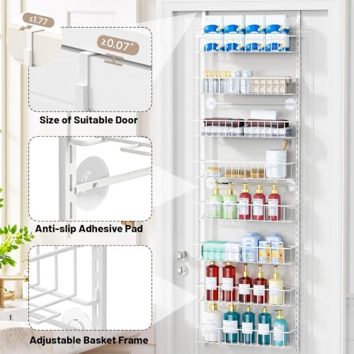 ElegantArray 8-Tier Pantry Door Organizer, White