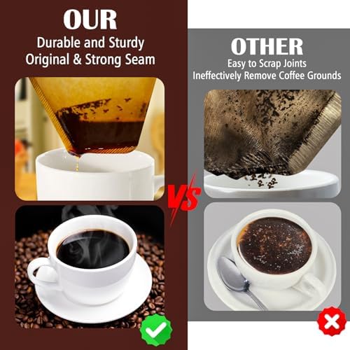 100 Count #4 Cone Coffee Filters 8-12 Cup, Natural Coffee Filters
