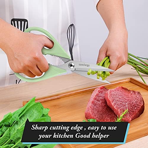 iBayam 8.7" Heavy Duty Kitchen Scissors All Purpose 2-Pack –Pistachio/Blue