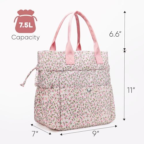 Yarnic Lunch Bag Women Insulated Lunch Box with Water Bottle Holder