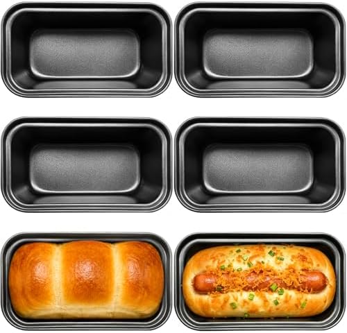 Zddaoole 4 Pack Mini Loaf Pans Set,6 x 3.4 x 2 In Tiny Meatloaf Pans,Small Banana Bread Tins,Stainless Steel Baking Pans for Homemade Cake,Brownies