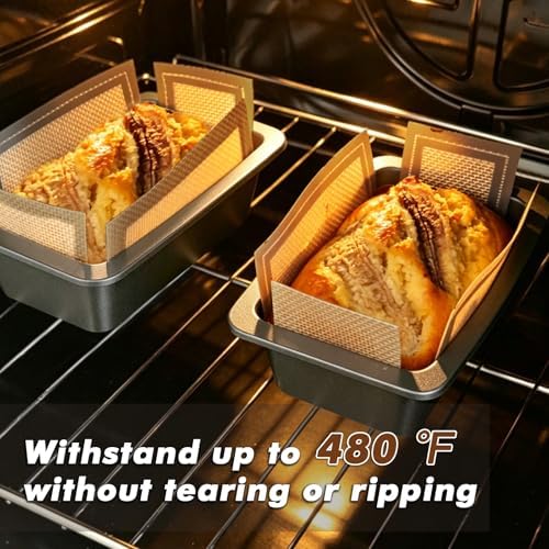 Webake Non-Stick Silicone Loaf Pan Liner for 6x3 Small Banana Bread Pan, 4 Pack Reusable Bread Loaf Pan Liners, Dishwasher Safe