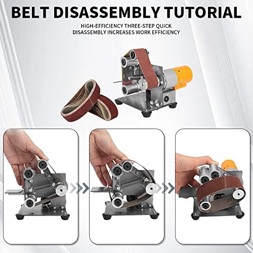3-in-1 Mini Belt Sander Bench Grinder 7-Speed for Knife Making