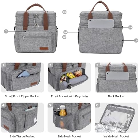 Maelstrom 23L Insulated Lunch Box, Expandable Double Deck Cooler Bag