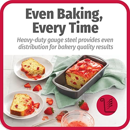 GoodCook Nonstick Loaf Pan 8 x 4-Inch Heavy-Duty Steel Bakeware with Easy-Clean Non-Stick Coating,Oven & Dishwasher Safe Pan for Meatloaf Breads Lasagnas Casseroles & More,Set of 2,Gray,(Pack of 12)