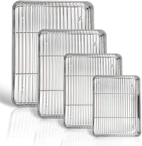P&P CHEF 16 + 12.5 + 10.4 + 9 Inch Baking Sheet & Rack, Pan and Wire Rack