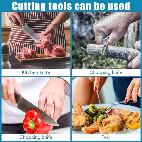 2pc Black Knife Sharpener - Afilador de Cuchillos, Ergonomic Comfort Handle, Compact & Easy to Use, Professional Hone for Restoring Straight Edges (Kitchen/Pocket Knives)