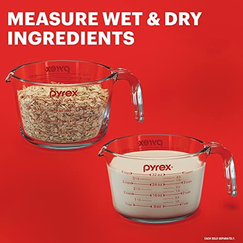 Pyrex 4 Cup Glass Measuring Cup For Baking and Cooking